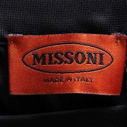 Pre Owned Missoni Black Knit Paneled Wide Leg Pants M