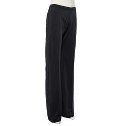 Pre Owned Missoni Black Knit Paneled Wide Leg Pants M