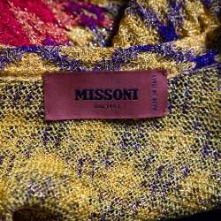 Pre Owned Missoni Multicolor Lurex Knit Long Sleeve Maxi Dress M 