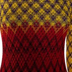 Pre Owned Missoni Multicolor Lurex Knit Long Sleeve Maxi Dress M 
