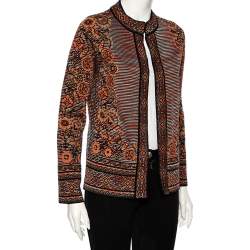 Pre Owned Missoni Multicolored Floral Patterned Knit Jacket S