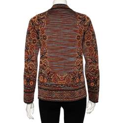 Pre Owned Missoni Multicolored Floral Patterned Knit Jacket S
