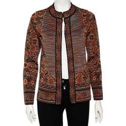 Pre Owned Missoni Multicolored Floral Patterned Knit Jacket S