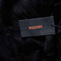 Pre Owned Missoni Black Lurex Knit Sheer Pleated Detail Maxi Skirt M