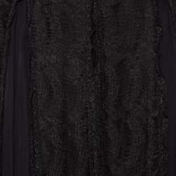 Pre Owned Missoni Black Lurex Knit Sheer Pleated Detail Maxi Skirt M