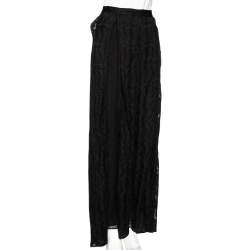 Pre Owned Missoni Black Lurex Knit Sheer Pleated Detail Maxi Skirt M