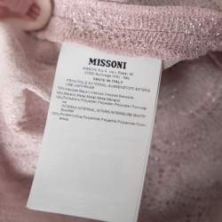 Pre Owned Missoni Pink Patterned Lurex Knit Sleeveless Top & Pleated Shorts Set S