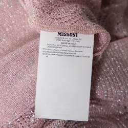 Pre Owned Missoni Pink Patterned Lurex Knit Sleeveless Top & Pleated Shorts Set S