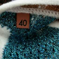 Pre Owned Missoni Multicolor Wave Pattern Knit Maxi Dress S