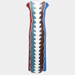 Pre Owned Missoni Multicolor Wave Pattern Knit Maxi Dress S