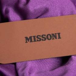 Pre Owned Missoni Purple Patterned Knit Spaghetti Strap Layered Mini Dress M