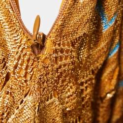 Pre Owned Missoni Metallic Gold Ombre Lurex Knit Sleeveless Long Dress M