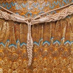 Pre Owned Missoni Metallic Gold Ombre Lurex Knit Sleeveless Long Dress M