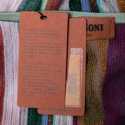 Pre Owned Missoni Multicolor Striped Lurex Sleeveless Mini Dress S