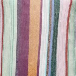 Pre Owned Missoni Multicolor Striped Lurex Sleeveless Mini Dress S
