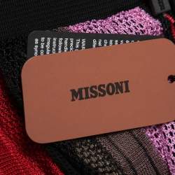 Pre Owned Missoni Multicolor Striped Patterned Crochet Knit Maxi Skirt XL