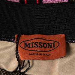 Pre Owned Missoni Multicolor Striped Patterned Crochet Knit Maxi Skirt XL