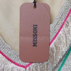 Pre Owned Missoni Multicolor Lurex Knit V-Neck Maxi Kaftan L