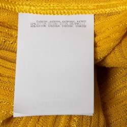 Missoni Yellow Ribbed Knit Open Long Cardigan XL