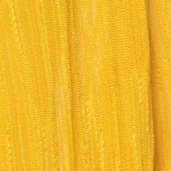 Missoni Yellow Ribbed Knit Open Long Cardigan XL