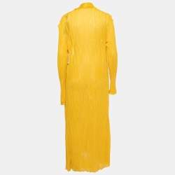 Missoni Yellow Ribbed Knit Open Long Cardigan XL