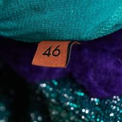 Pre Owned Missoni Green Lurex Knit One Shoulder Maxi Dress L