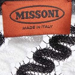 Pre Owned Missoni Black/White Patterned Lurex Knit Maxi Dress L