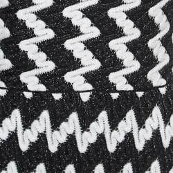 Pre Owned Missoni Black/White Patterned Lurex Knit Maxi Dress L