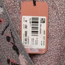 Pre Owned Missoni Grey Patterned Lurex Knit Long Sleeve Mini Dress M