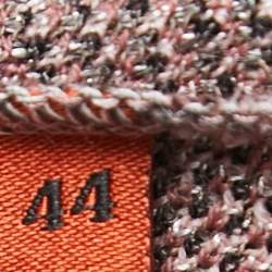 Pre Owned Missoni Grey Patterned Lurex Knit Long Sleeve Mini Dress M