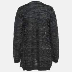 Missoni Black Patterned Lurex Knit Cardigan S
