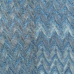 Missoni Metallic Blue/Silver Patterned Knit Maxi Skirt M