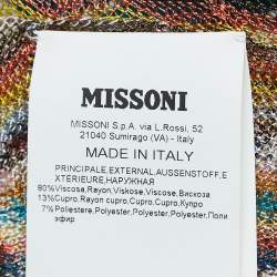 Pre Owned Missoni Multicolor Chevron Pattern Knit Maxi Kaftan Dress L