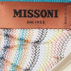 Pre Owned Missoni Multicolor Chevron Pattern Knit Maxi Kaftan Dress L