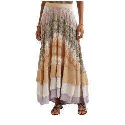 Pre Owned Missoni Multicolor Lurex Knit Tiered Maxi Skirt S (IT 40)