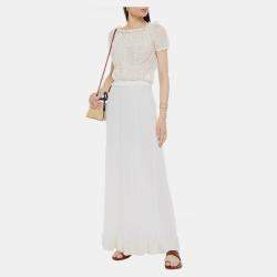 Pre Owned Missoni White Knit Off the Shoulder Top S (IT 40)