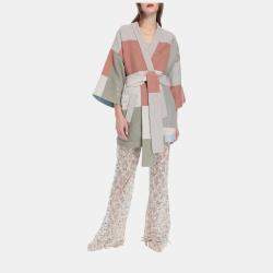 Missoni Multicolor Patchwork Cotton Belted Overcoat S (IT 40)