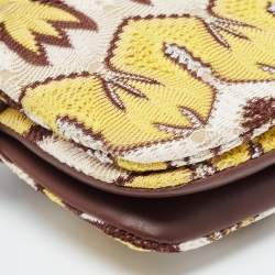 Pre Owned Missoni Tricolor Crochet Fabric and Leather Flap Shoulder Bag