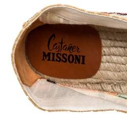 Pre Owned Missoni Multicolor Knit Fabric Espadrilles Flat Size 36