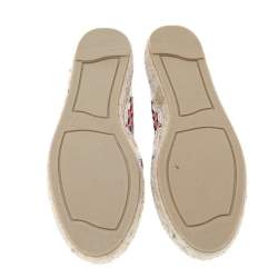 Pre Owned Missoni Multicolor Knit Fabric Espadrilles Flat Size 37