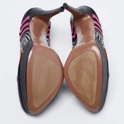 مملوكة مسبقًا Missoni Multicolor Fabric And Leather Cap Toe Platform Pumps Size 40