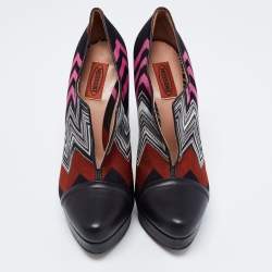 مملوكة مسبقًا Missoni Multicolor Fabric And Leather Cap Toe Platform Pumps Size 40