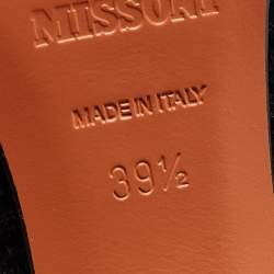 Pre Owned Missoni Black Terry Fabric Sock Peep Toe Booties Size 39.5