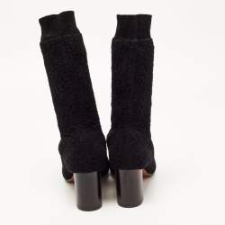 Pre Owned Missoni Black Terry Fabric Sock Peep Toe Booties Size 39.5