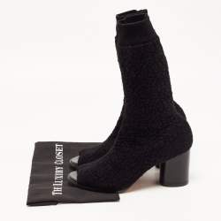 Pre Owned Missoni Black Terry Fabric Sock Peep Toe Booties Size 39.5