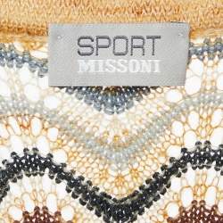 Missoni Sport Vintage Brown Chevron Crochet Midi Dress L