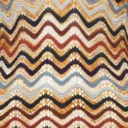 Missoni Sport Vintage Brown Chevron Crochet Midi Dress L