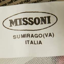 Pre Owned Missoni Sport Grey Striped Knit Flared Maxi Skirt M