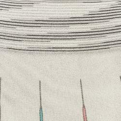 Pre Owned Missoni Sport Grey Striped Knit Flared Maxi Skirt M