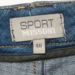 Pre Owned Missoni Sport Blue Faded Denim Low Waist Jeans S/Waist 28"